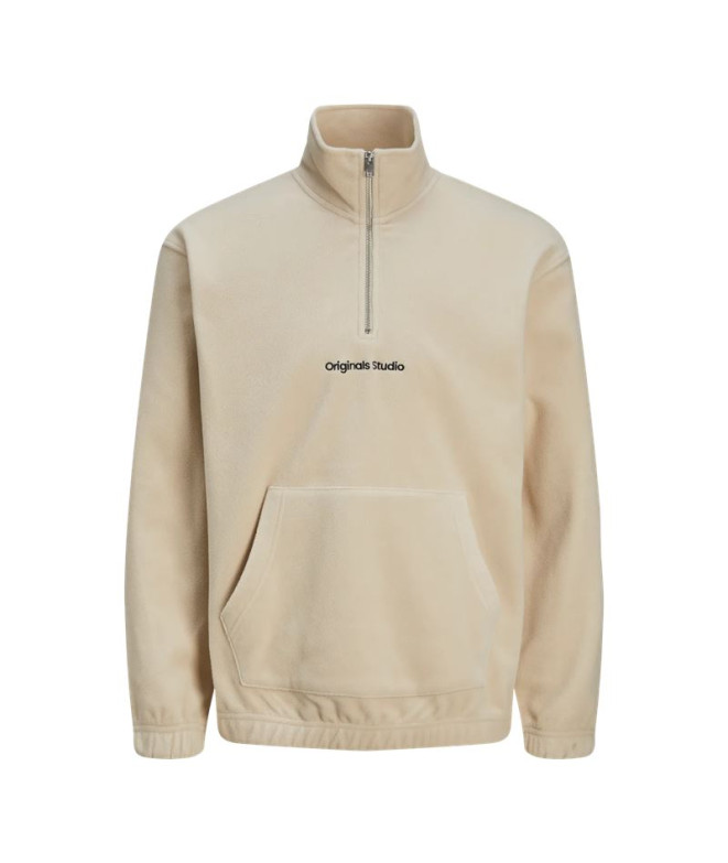 Moletom Homem Jack & Jones Jorvesterbro Fleece Quarter Zip Oatmeal