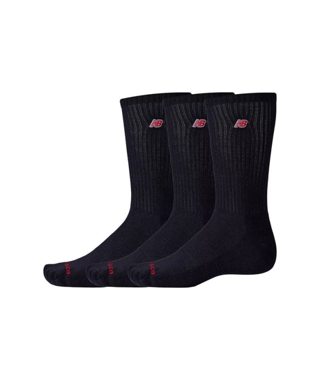 Chaussettes New Balance Patch Logo Crew Noir 3 Pack