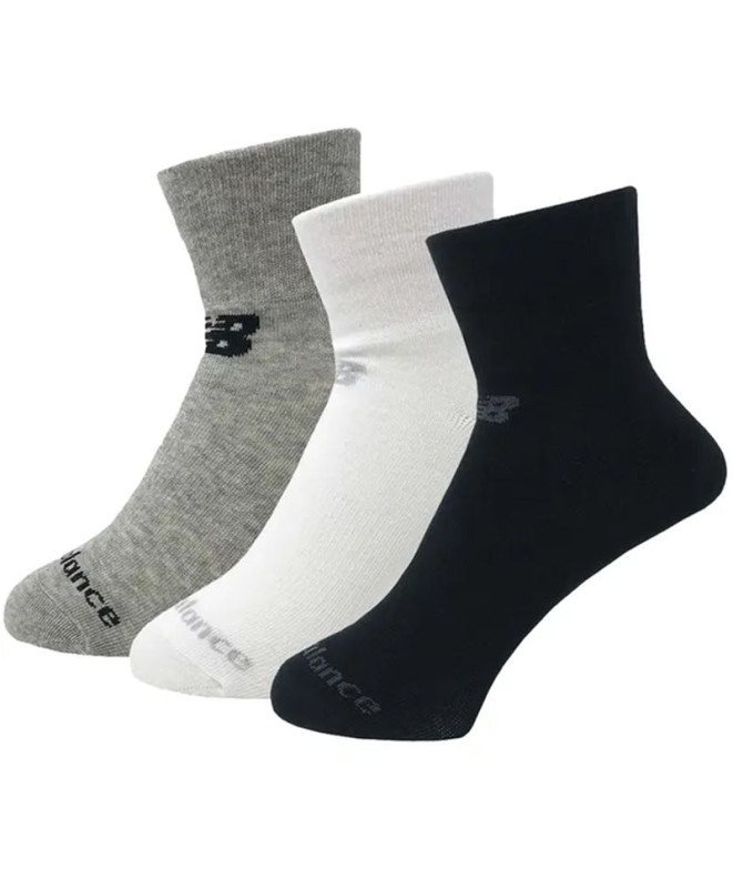 Chaussettes New Balance Performance Cotton Flat Knit Ankle Socks Black / White / Grey 3 Pack