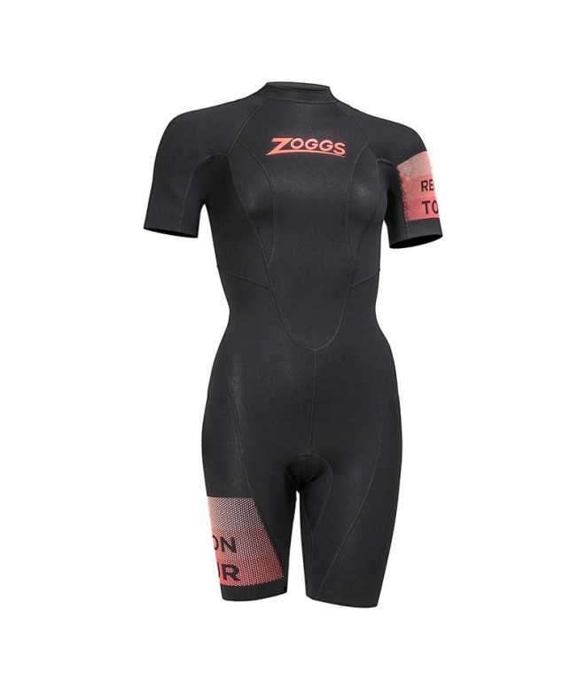 Neoprene Natação Mulher de Zoggs Recon Tour Shorty Preto/Vermelho