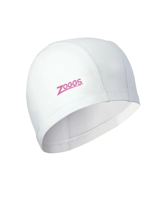 Bonnet natation de Zoggs Nylon-Spandex PU Coated White Pink