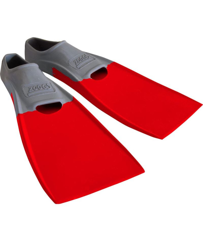 Aletas de natación Zoggs Long Blade Rubber Fin Grey/Red