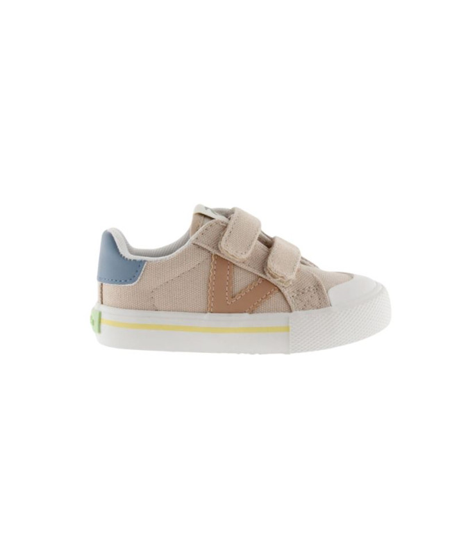Zapatillas Victoria Tribu Tiras Lona Infantil Beige