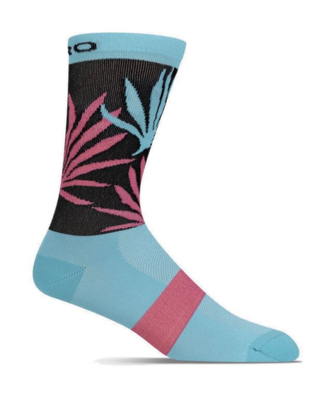 Chaussettes Cyclisme de Giro Comp Racer High Rise Screaming Teal/Neon Pink