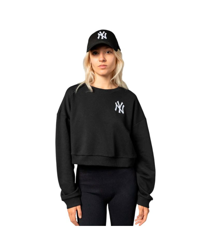 Moletom New Era MLB LE CREW New York Yankees Preto Mulher