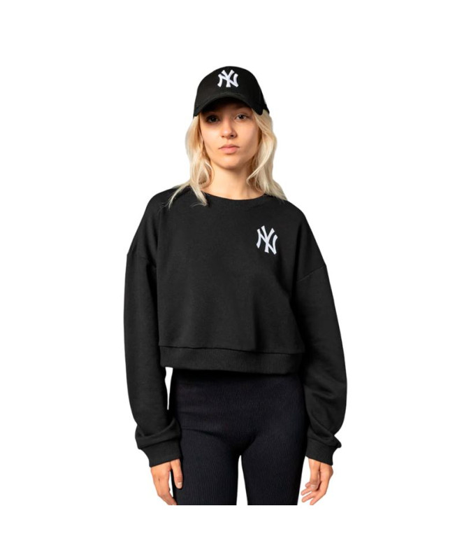 Sudadera New Era MLB LE CREW New York Yankees Negro Mujer