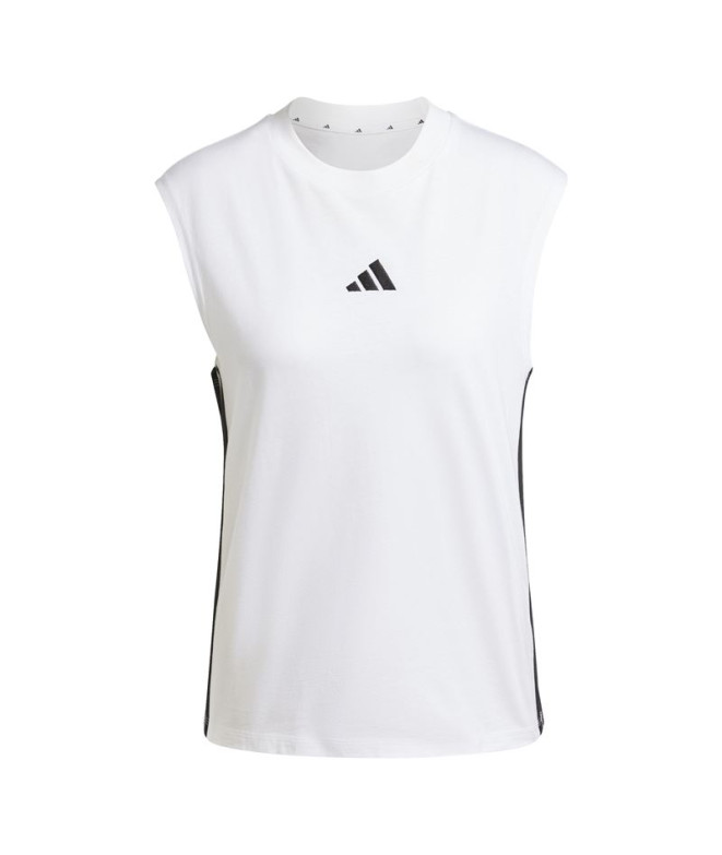 Camiseta adidas Mulher 3 Bandas Sj Tk Branco/Preto