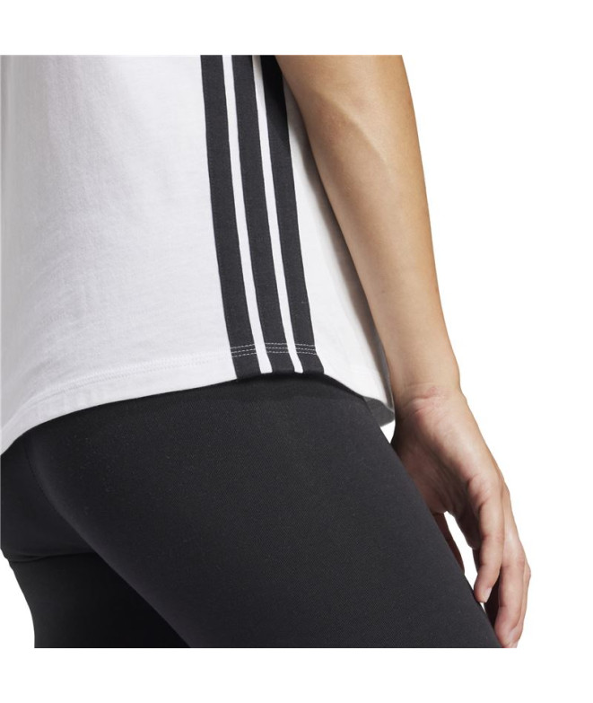 Camiseta adidas 3 Bandas Sj Tk Mujer Blanco/Negro