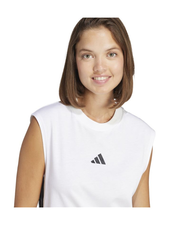 T-shirt adidas Femme 3 bandes Sj Tk Blanc/Noir