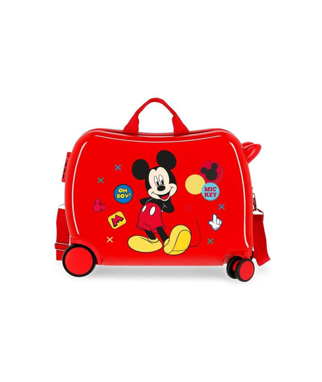 Mala Infantil Disney 4W (2 Multi) 45Cm Mickey Enjoy The Day Vermelho