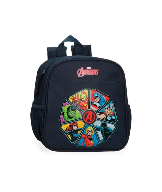 Mochila Marvel Adap.25 Cm. Avengers To The Power Preto