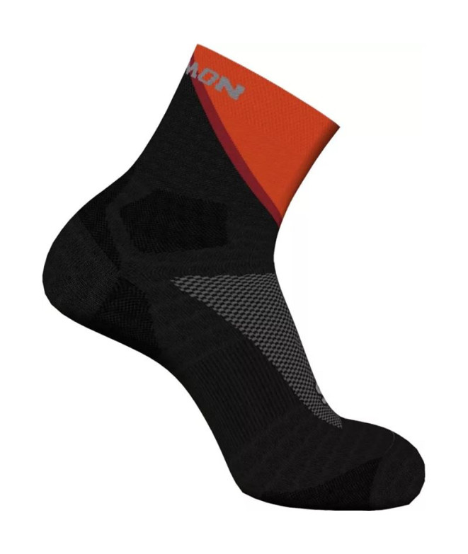 Chaussettes Running Salomon de la cheville Pulse Noir/Tomate cerise/Fi