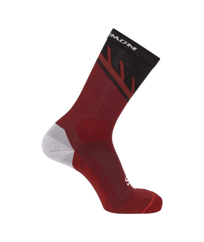 Chaussettes Running Salomon de Speedcross Crew Rouge Dahlia/Noir/P