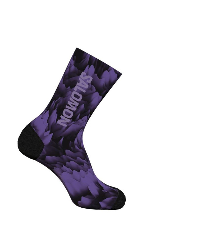 Meias Montanha Salomon de Creamy Lava Crew Liberty/Aster Pur