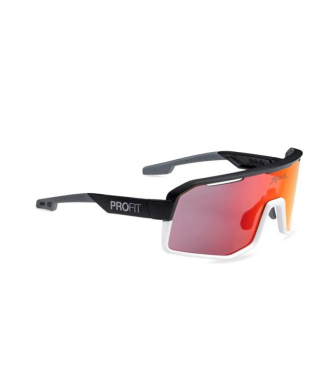 Spiuk Masques de cyclisme Profit BlackWhite Full Red Lens