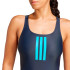 Fato de banho Natação adidas Mulher de 3Bandas Fato médio azul escuro