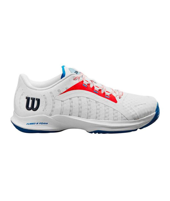 Chaussures Pádel Wilson Femme de Hurakn Pro Blanc/Rouge/Bleu