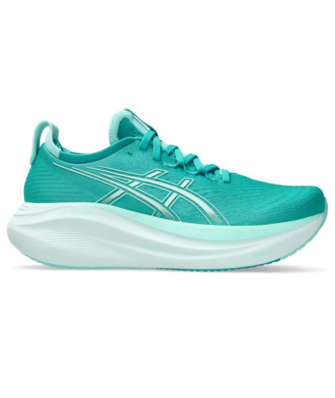 Sapatilhas Running Gel Mulher da ASICS -Nimbus 27 Wave Teal/Mint