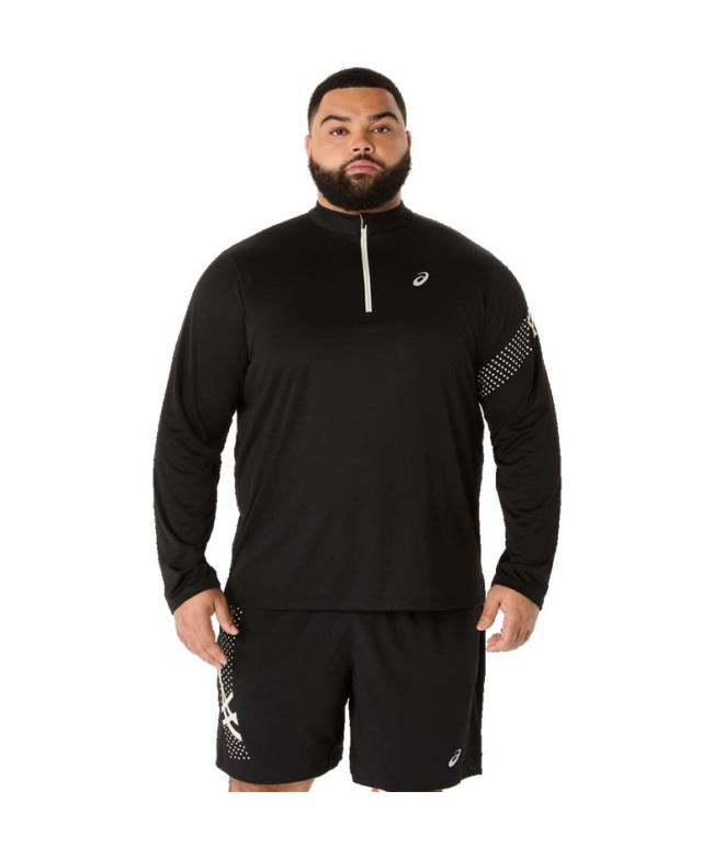 Camiseta Running Homem Manga comprida ASICS Icon Ls 1/2 Zip Preto