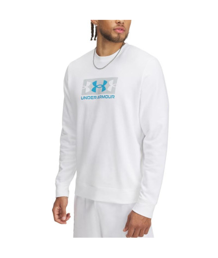 Sweat Under Armour Homme Rival Terry Logo Crew Blanc Sweat Under Armour Homme Rival Terry Logo Crew Blanc