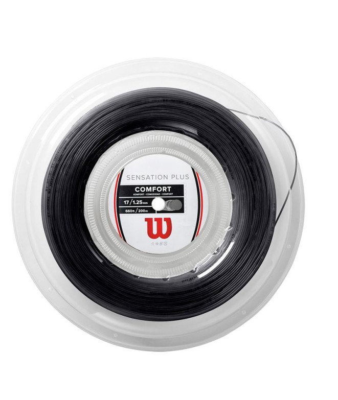 Cordaje de Tenis Wilson Sensation Plus 16 Reel 16G Negro