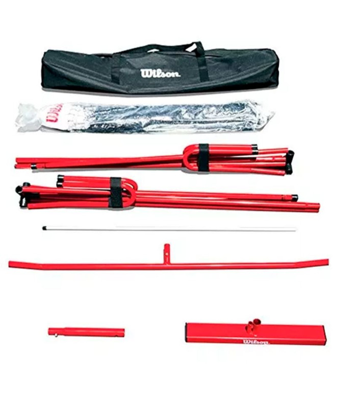 Red de Pikleball Wilson Portable Pickleball Net System Blanco/Rojo