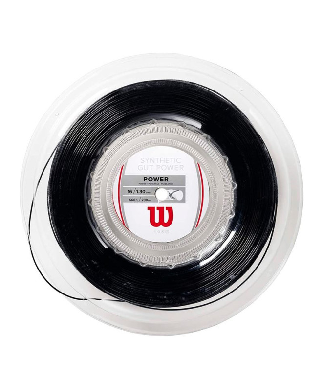 Cordaje de Tenis Wilson Synthetic Gut Power Negro