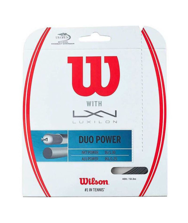 Cordage Tennis Wilson de Duo Power Alu P 125 & Nxt P Argent/Naturel