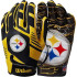 Luvas de Futebol Americano Wilson Infantil Yth Nfl Stretch Fit Gloves Pt Preto/Amarelo
