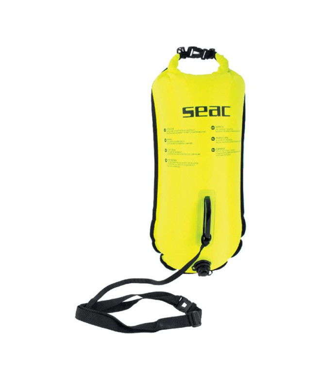 Boya saco de natação Seac Safe Dry Amarelo 28 Lt