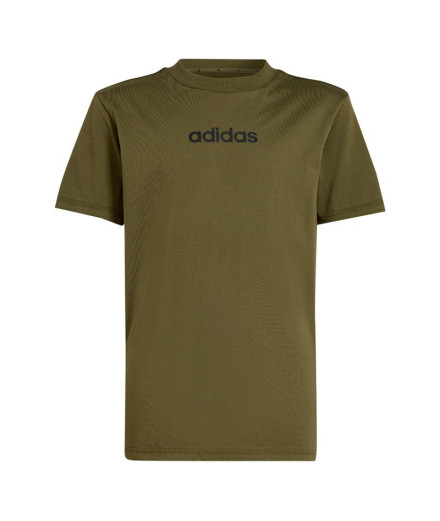Camiseta adidas Lin 160 Infantil Verde Oscuro/Negro