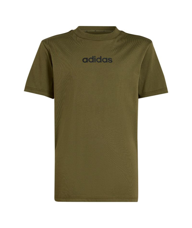 Camiseta adidas Lin 160 Infantil Verde Oscuro/Negro