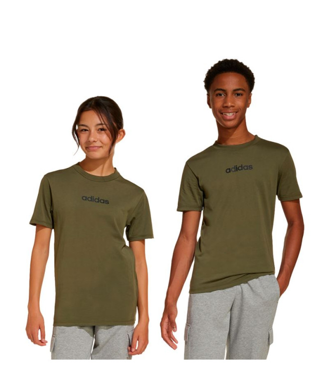 T-shirt adidas Enfant Lin 160 Vert foncé/Noir