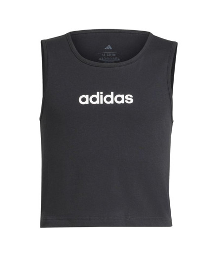 Camiseta adidas Jg Linear Tank Niña Negro/Blanco