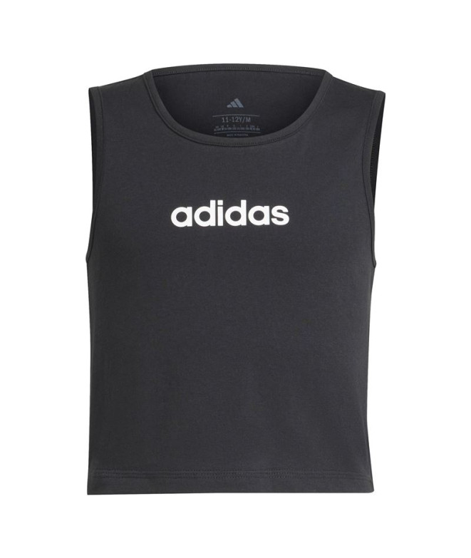 Camiseta adidas Jg Linear Tank Niña Negro/Blanco