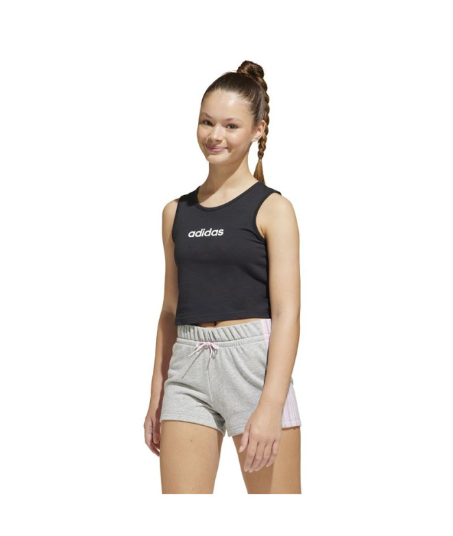 T-shirt adidas Fille Jg Linear Tank Noir/Blanc