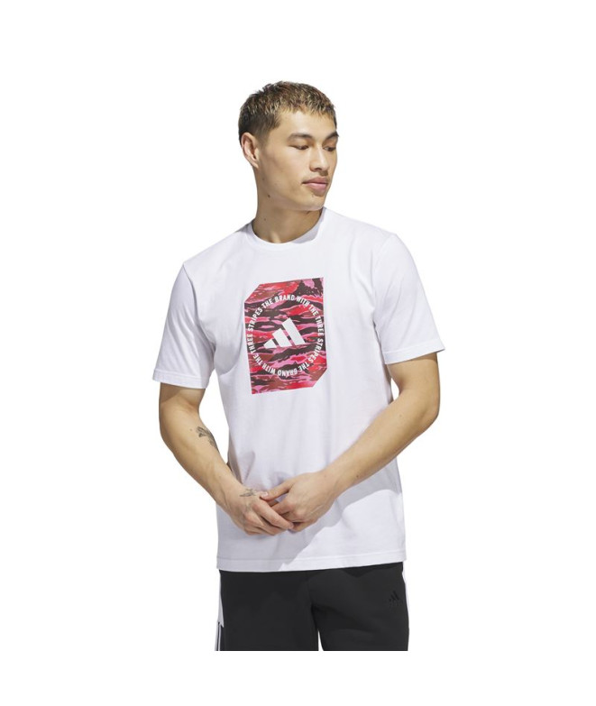 Camiseta adidas Homem Caixa Camo Branco