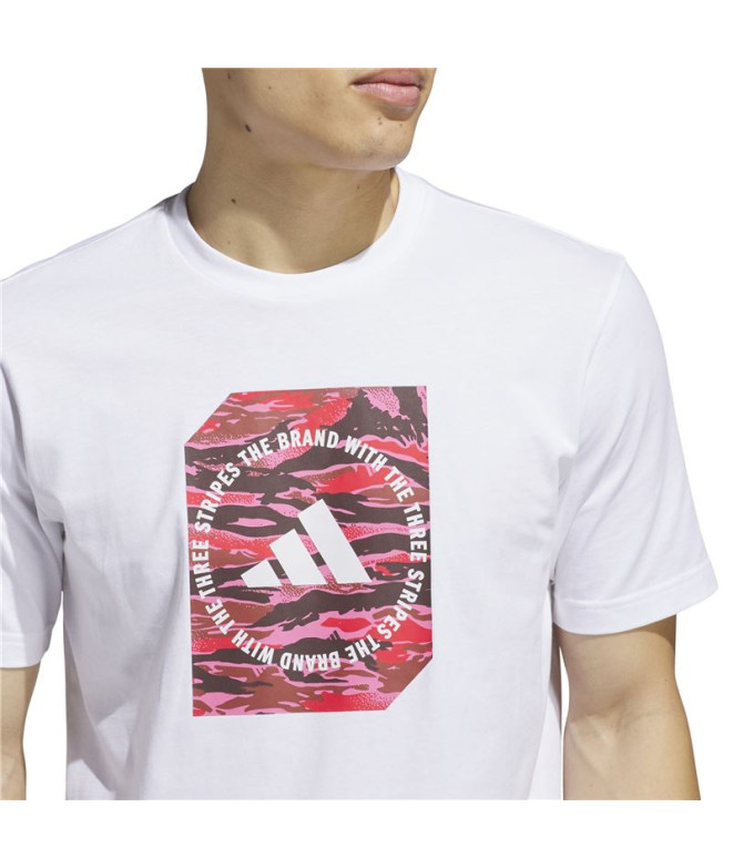 Camiseta adidas Homem Caixa Camo Branco