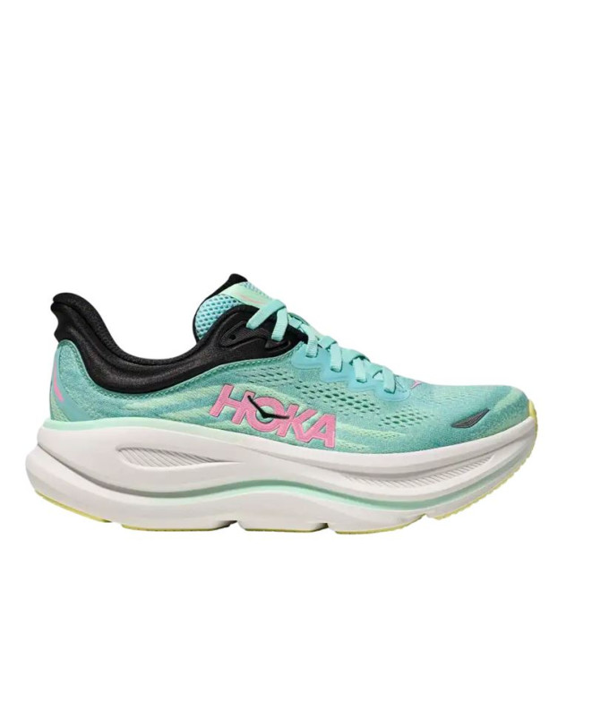 Chaussures Running Enfant de Hoka Bondi 9 Blue Spark/Mint Fluorite