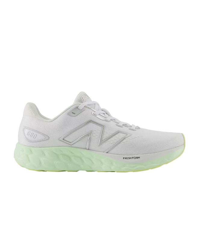 Chaussures Running de New Balance Fresh FoamFemme 680 V8 Blanc/Eau de melon