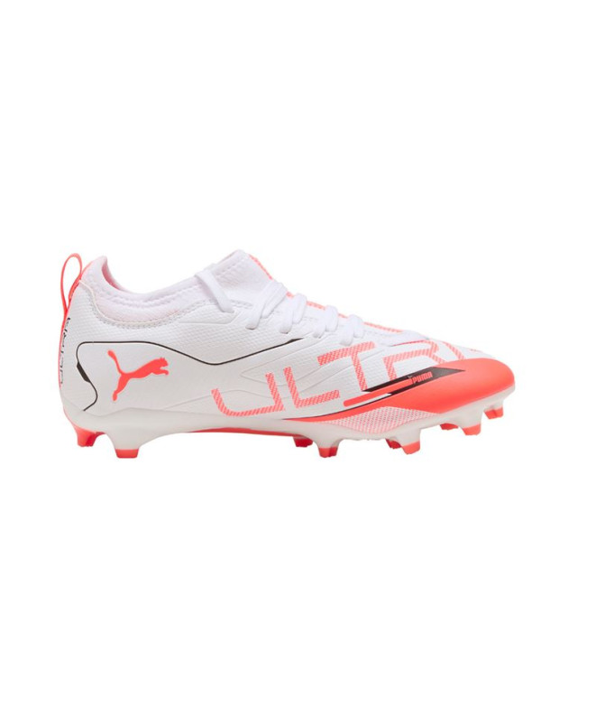 Chaussures de Football sala Puma Ultra 5 Match Fg/Ag, Blanc Enfant