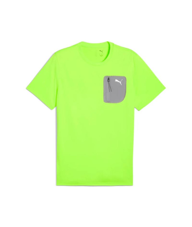 Camiseta Fitness Homem puma M Flex Pocket Tee Green Glare