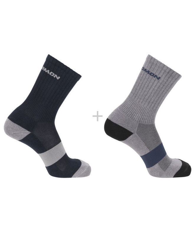 Chaussettes Trail SalomonPack de Evasion Crew 2- Blue Nights/Monument