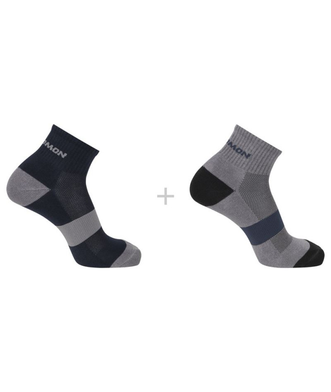Calcetines de Trail Salomon Evasion Ankle 2-Pack Blue Nights/Monument