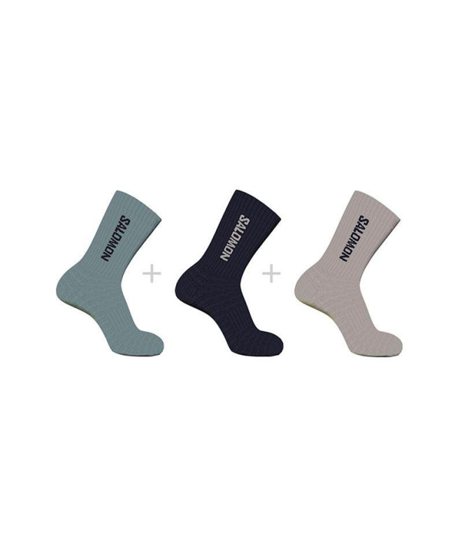 Calcetines de Trail Salomon Everyday Crew 3-Pack Silver Cloud/Sedona