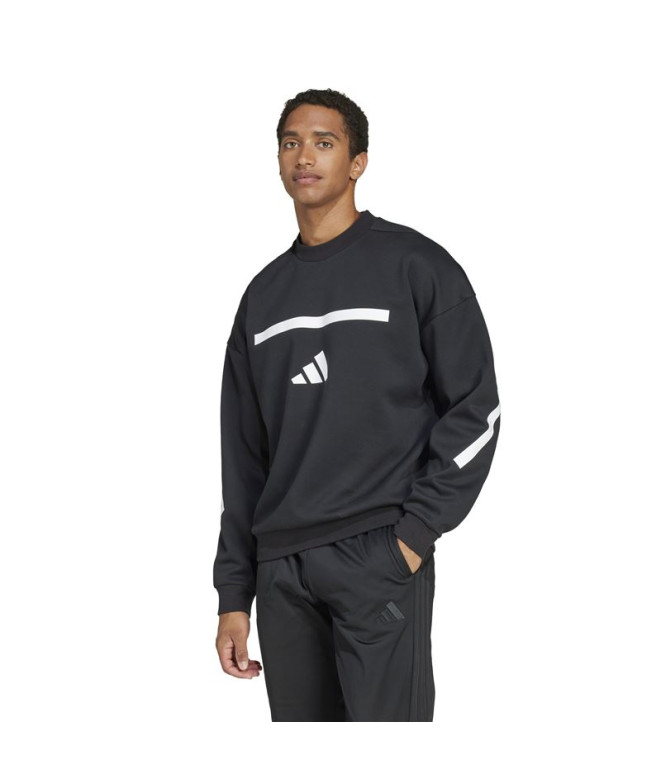 Sweat adidas Homme Z.N.E. Crw Noir/Blanc