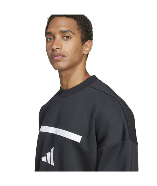 Sudadera adidas Z.N.E. Crw Hombre Negro/Blanco