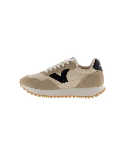 Chaussures Femme Victoria Viento Nylon et cuir fendu Beige 2