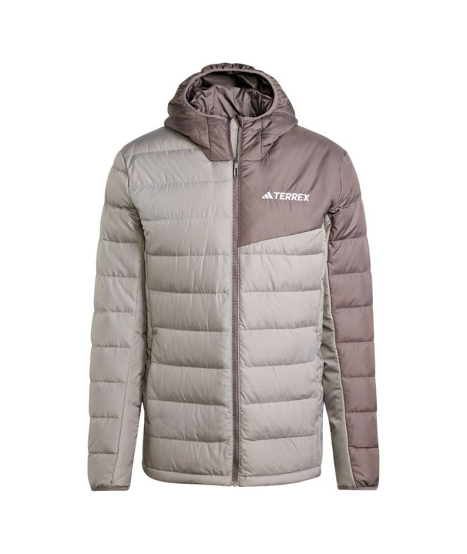 Casaco Montanha adidas Homem by Terrex Multi Light Down Hooded Cinzento