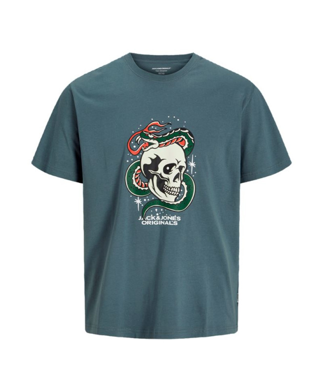 Camiseta Jack & Jones Joranatomy Skull Ss Crew Neck Sn Niño Stormy Weather